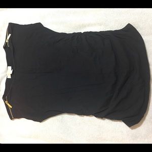 LIKE NEW MICHAEL KORS RUCHED ZIPPERED SHOULDER TEE